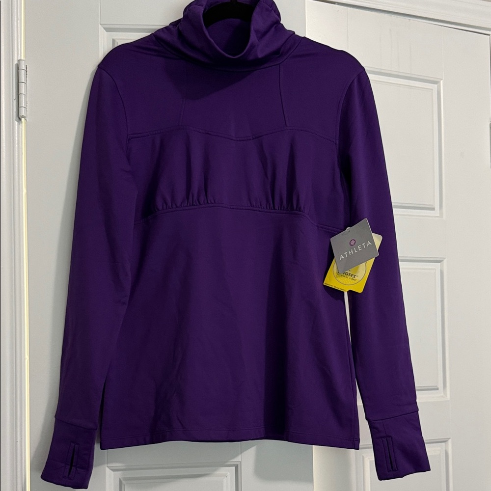 Athleta Deep Purple Turtleneck Long Sleeve Top